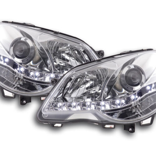 Scheinwerfer Set Daylight LED TFL-Optik VW Polo Typ 9N3  05-09 chrom für Rechtslenker