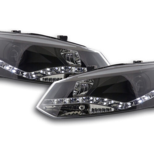 Scheinwerfer Set Daylight LED TFL-Optik VW Polo Typ 6R  2010- schwarz