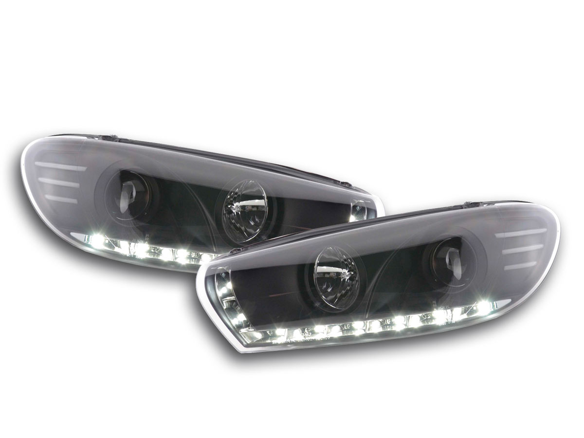 Scheinwerfer Set Daylight LED TFL-Optik VW Scirocco 3 Typ 13  08- schwarz für Rechtslenker