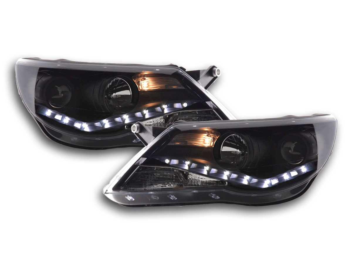 Scheinwerfer Set Daylight LED TFL-Optik VW Tiguan  07-11 schwarz