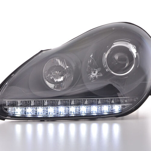 Scheinwerfer Set Xenon Daylight LED TFL-Optik Porsche Cayenne  03-07 schwarz