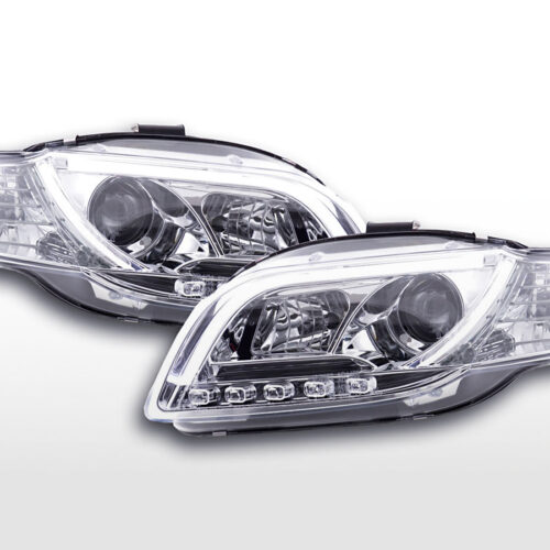 Scheinwerfer Set Daylight LED TFL-Optik Audi A4 Typ 8E  04-08 chrom