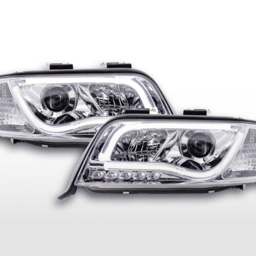 Scheinwerfer Set Daylight LED TFL-Optik Audi A6 Typ 4B  01-04 chrom für Rechtslenker