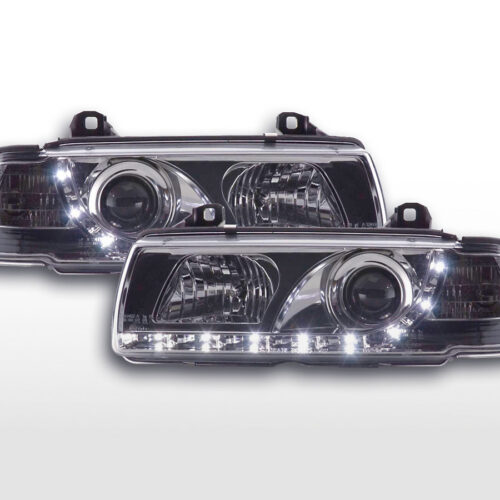 Scheinwerfer Set Daylight LED TFL-Optik BMW 3er Coupe, Cabrio Typ E36  92-98 chrom