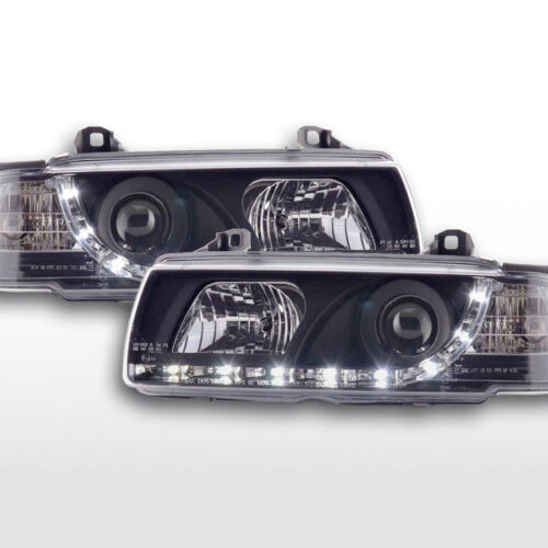 Scheinwerfer Set Daylight LED TFL-Optik BMW 3er Limo Typ E36  92-98 schwarz