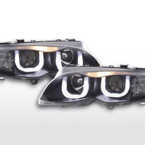 Scheinwerfer Set Angel Eyes BMW 3er E46 Limo/Touring  02-04 schwarz