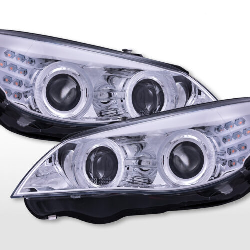 Xenon Angel Eyes Scheinwerfer mit beleuchteten LED Standlichtringen BMW 5er E60/E61  2008-2010 chrom