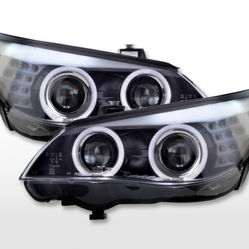 Scheinwerfer Set Xenon Angel Eyes BMW 5er E60/E61  07-10 schwarz