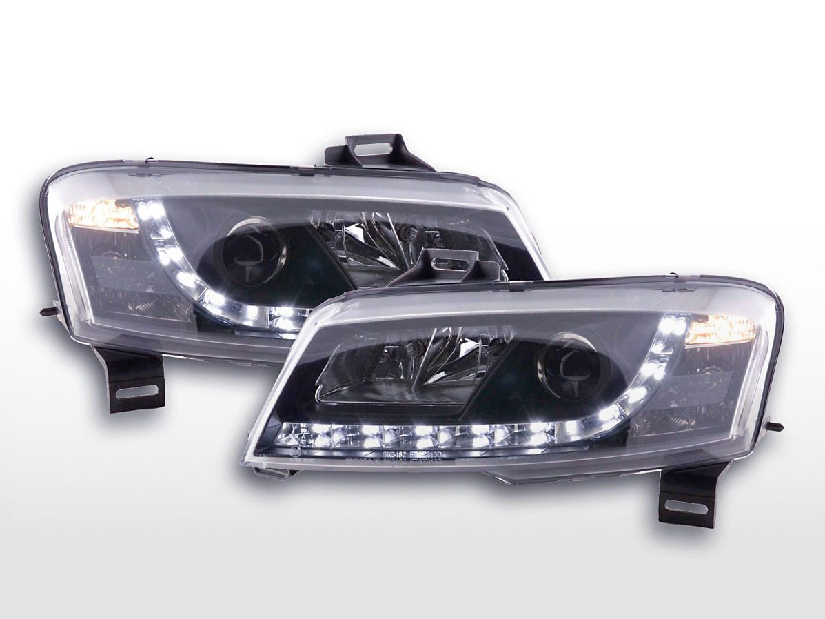 Scheinwerfer Set Daylight LED Tagfahrlicht Fiat Stilo  01-06 schwarz