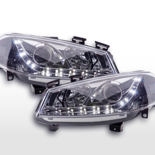 Scheinwerfer Set Daylight LED TFL-Optik Ford Fiesta Typ MK6  03-07 chrom