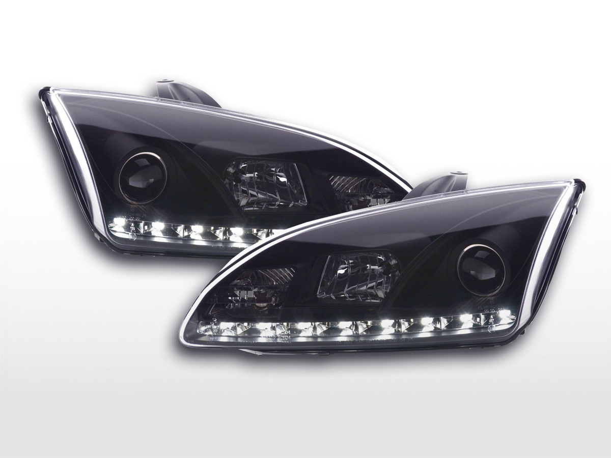 Scheinwerfer Set Daylight LED Tagfahrlicht Ford Focus 2 C307 schwarz