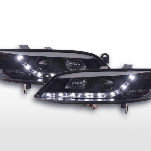 Scheinwerfer Set Daylight LED Tagfahrlicht Opel Vectra B  99-02 schwarz