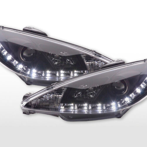 Scheinwerfer Set Daylight LED TFL-Optik Peugeot 206  98- schwarz