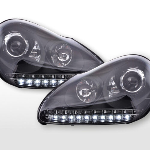 Scheinwerfer Set Daylight LED TFL-Optik Porsche Cayenne  03-07 schwarz