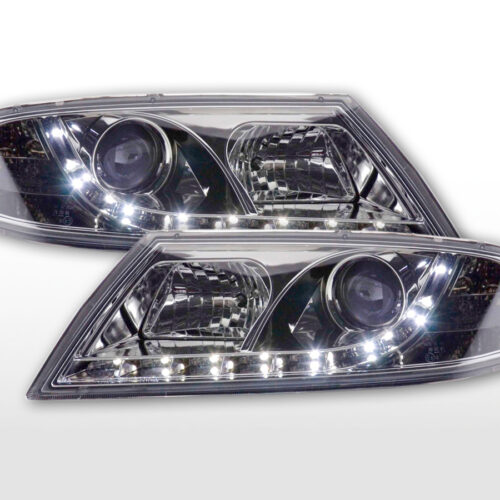 Scheinwerfer Set Daylight LED TFL-Optik Skoda Octavia Typ 1Z  04-08 chrom