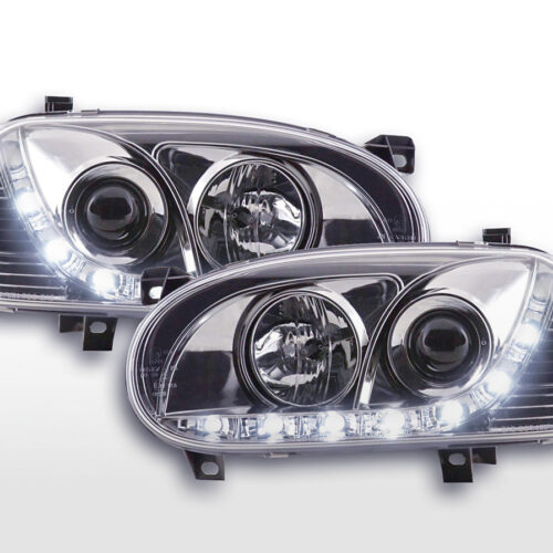 Scheinwerfer Set Daylight LED Tagfahrlicht VW Golf 3  91-97 chrom