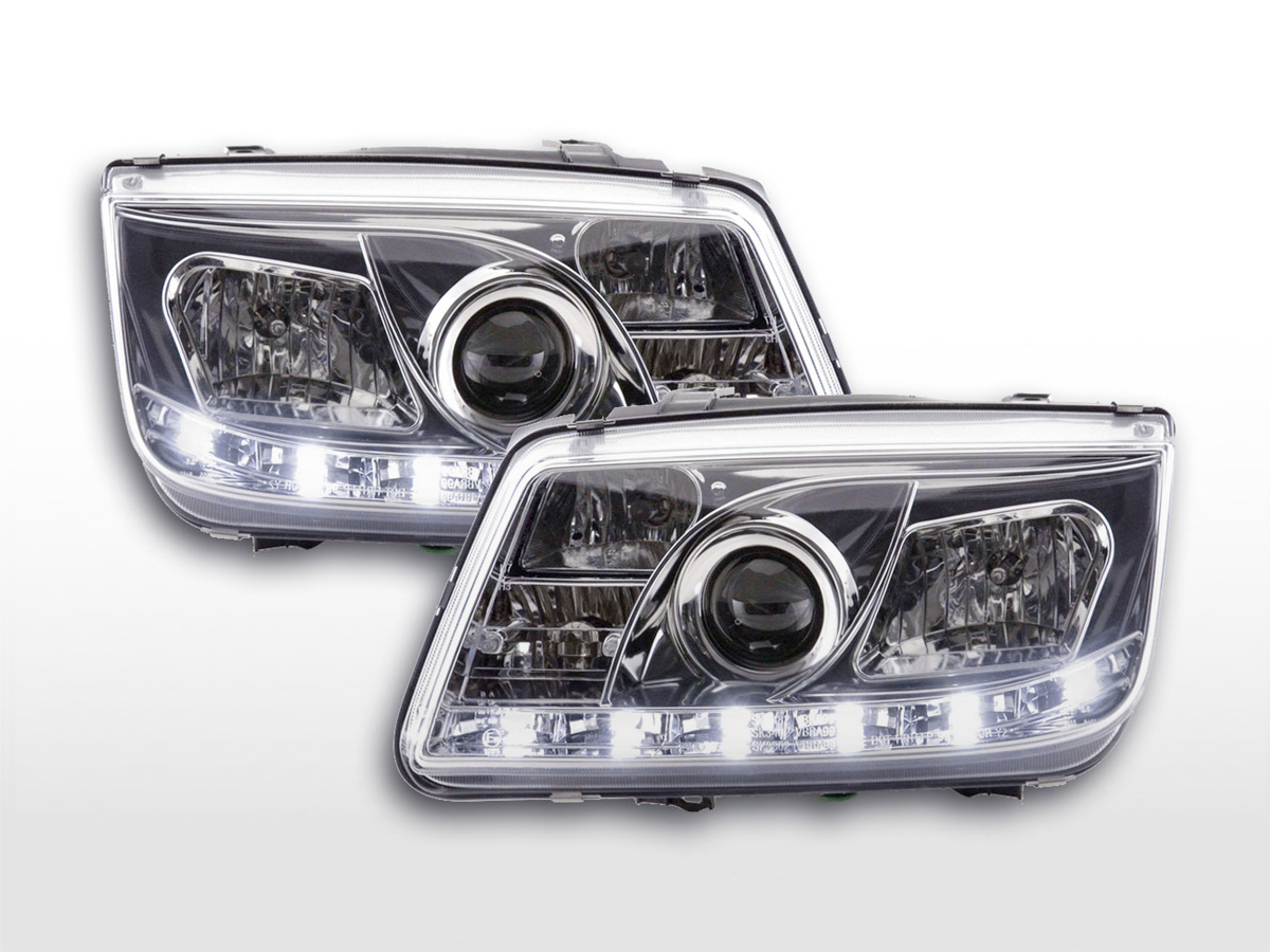 Scheinwerfer Set Daylight LED Tagfahrlicht VW Bora  98-05 chrom