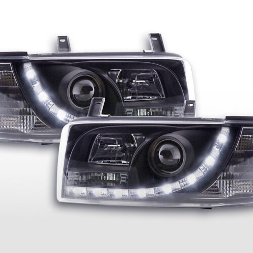 Scheinwerfer Set Daylight LED Tagfahrlicht VW Bus T4  90-96 schwarz