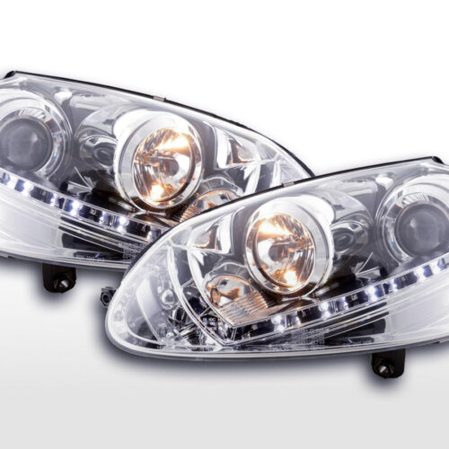 Scheinwerfer Set Daylight LED TFL-Optik VW Golf 5 Typ 1K  03-08 chrom für Rechtslenker