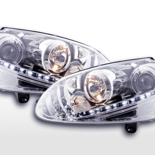 Scheinwerfer Set Daylight LED Tagfahrlicht VW Golf 5 Typ 1K  03-08 chrom für Rechtslenker