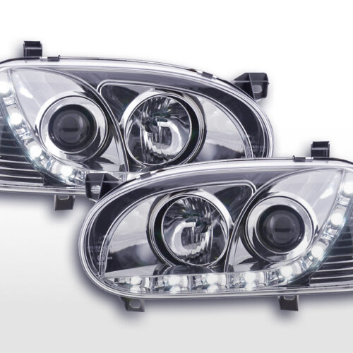 Scheinwerfer Set Daylight LED Tagfahrlicht VW Golf 3  91-97 chrom für Rechtslenker