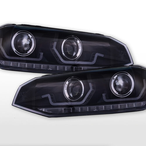 Scheinwerfer Set LED Tagfahrlicht VW Polo VI Typ AW Bj. 17-21 schwarz für Rechtslenker