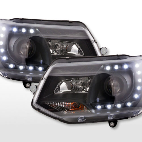 Scheinwerfer Set Daylight LED Tagfahrlicht VW Bus T5  ab 2009 schwarz