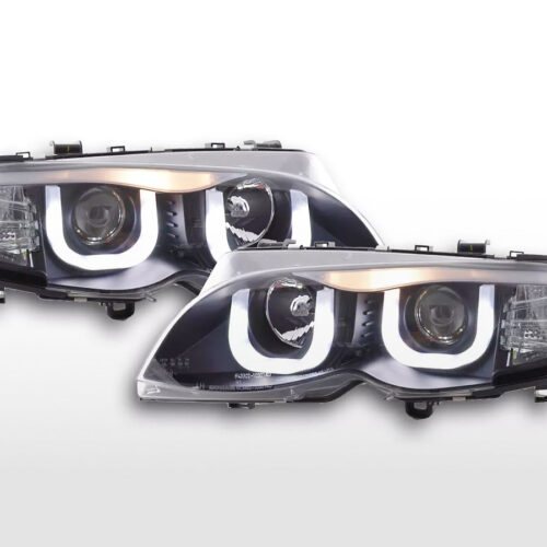 Scheinwerfer Set Daylight LED TFL-Optik BMW 3er E46 Limo/Touring  02-05 schwarz