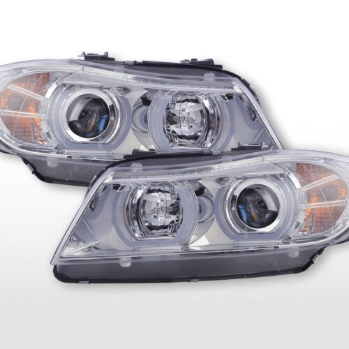 Scheinwerfer Set Daylight LED TFL-Optik BMW 3er E90/E91 Limo/Touring  05-08 chrom