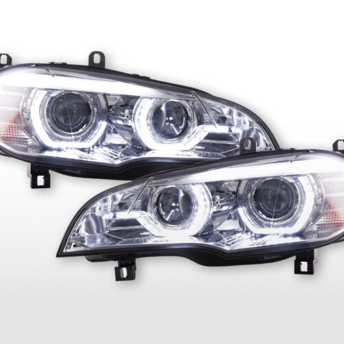 Scheinwerfer Set Xenon Daylight LED Tagfahrlicht BMW X5 E70  06-10 chrome