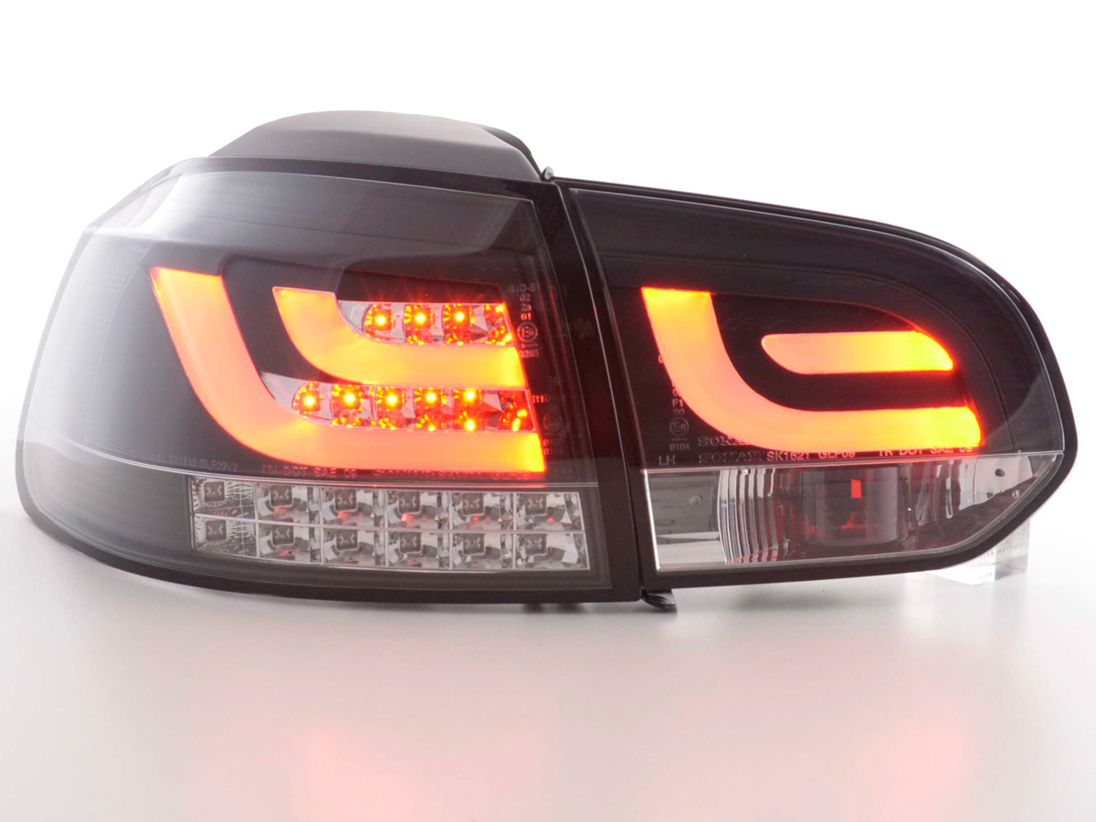 LED Rückleuchten Set VW Golf 6 Typ 1K  2008 bis 2012 schwarz mit Led Blinker