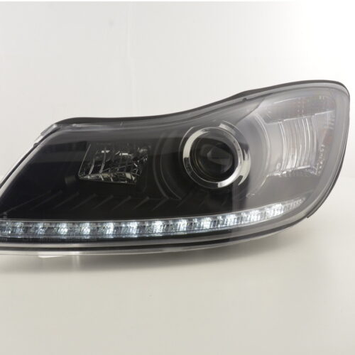 Scheinwerfer Set Daylight LED TFL-Optik Skoda Oktavia ab  2009 schwarz