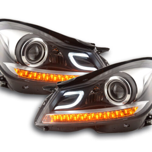 Scheinwerfer Set Daylight LED TFL-Optik Mercedes C-Klasse (204)  2011-2014 schwarz